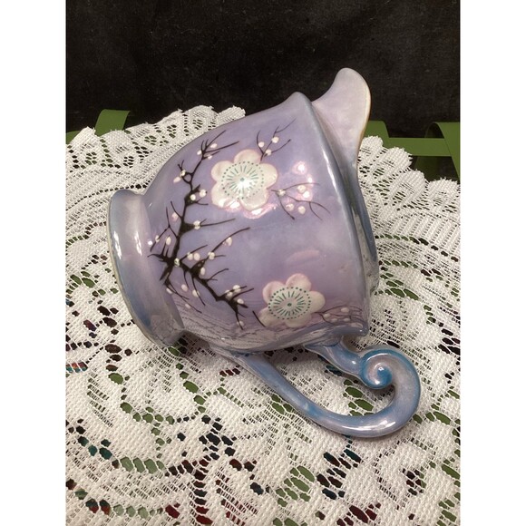 Vintage Occupied Japan Lustercraft Cherry Blossoms Creamer - Picture 4 of 10